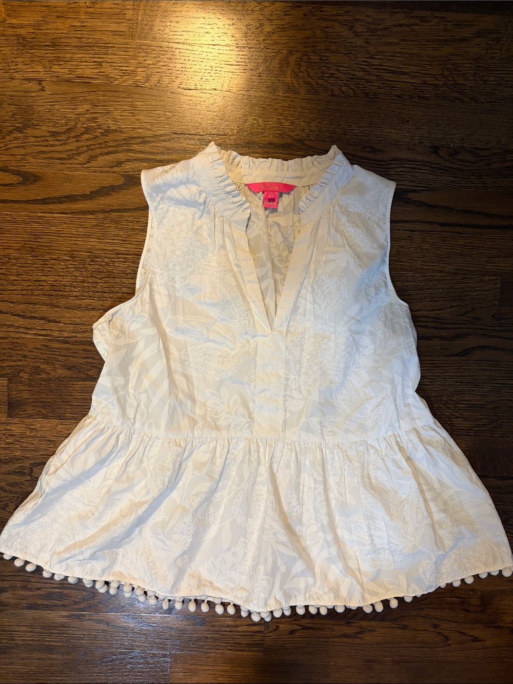 NWOT Lilly Pulitzer Sleeveless White Peplum Top
